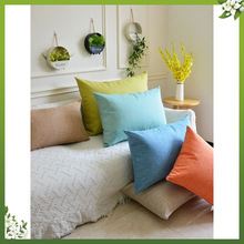 北欧简约纯色亚麻抱枕套不含芯办公室长方形腰枕沙发靠垫靠枕。