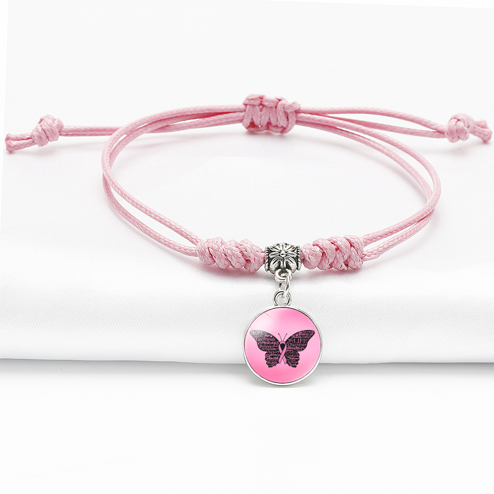 Fan Band Dorje Knot Carrying Strap Breast Cancer Awareness Women's Handmade Bracelet