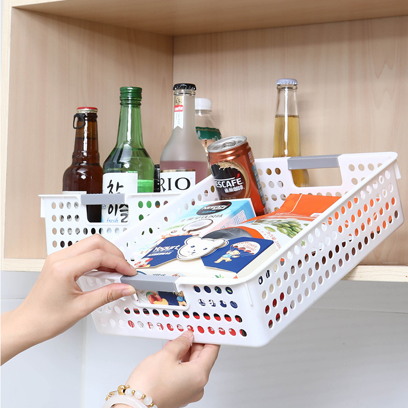 Desktop Storage Basket Thickened Plastic Basket Sundries Toys Cosmetics Storage Box Household Hollow Storage Basket Wholesale