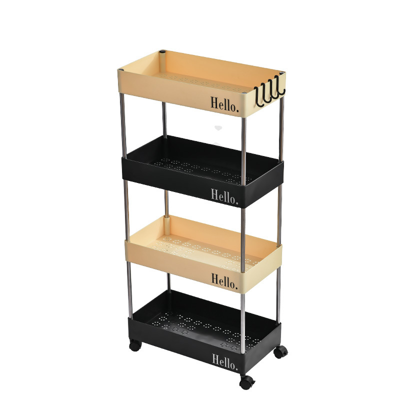 INS Cream Style Snack Storage Rack Multi-Tier Movable Trolley Snack Storage Rack Living Room Bedroom Storage Shelves