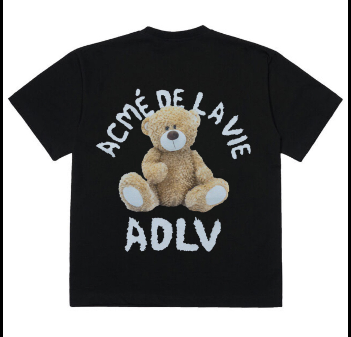 2021新款夏季潮牌男女同款情侣宽松大版泰迪熊卡通印花短袖t恤