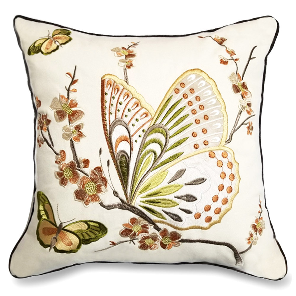 绣花抱枕靠垫办公室沙发枕垫绣花枕套沙发靠枕端午节枕芯腰靠