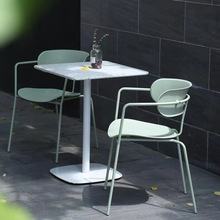 工业风网红铁艺椅子甜品奶茶店外摆桌椅组合户外咖啡厅水磨石桌子