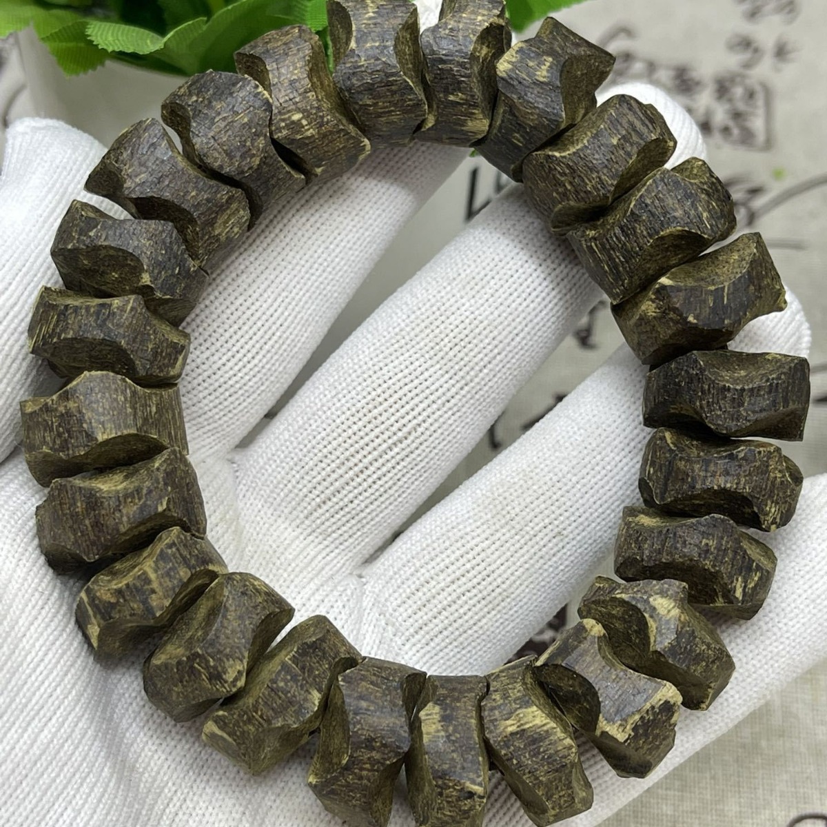 印尼达拉干关节虫漏白棋楠沉香随形圆珠手串男女手链加里曼丹沉香