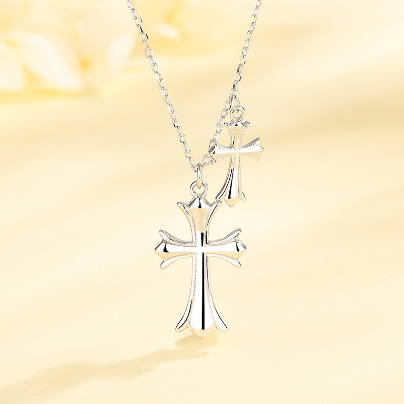 直播热卖新款十字架项链s925纯银女生饰品韩版轻奢时尚高级感颈链