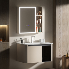 HF2X太空铝浴室柜圆角陶瓷一体小户型卫生间洗漱台洗脸池洗手盆柜