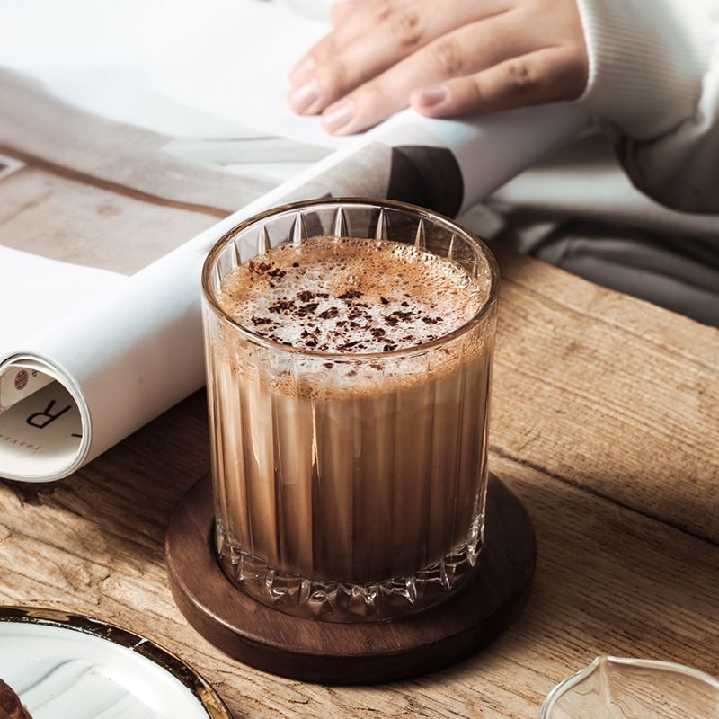 复古玻璃杯美式冰咖啡杯 ins网红餐厅冰拿铁杯冷饮冰球杯威士忌杯