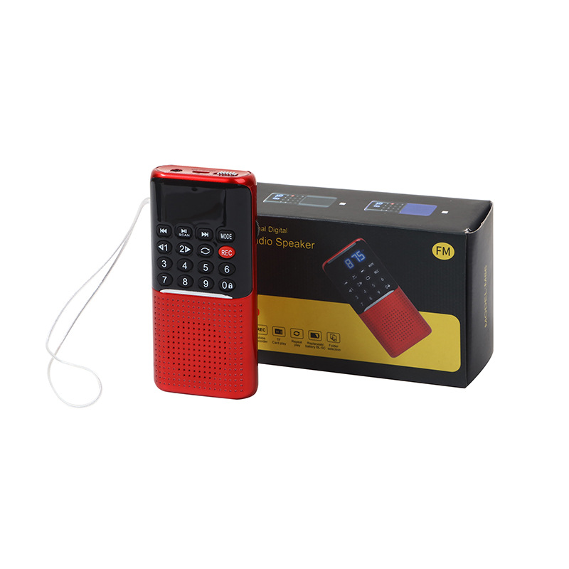 Push-Button Retro Red Old-Fashioned Radio Small Portable Middle-Aged Large Volume Speaker USB Charging Built-in Speaker