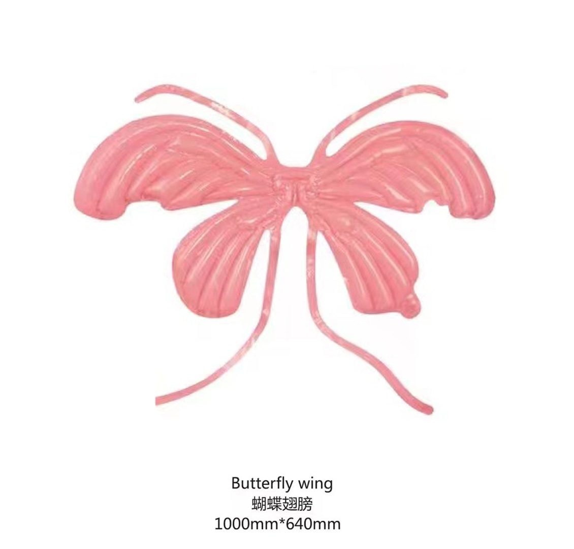 Internet Celebrity Angel Butterfly Wings Balloon Aluminum Film Strap Inflatable Macaron Color Children Outdoor Push Swing