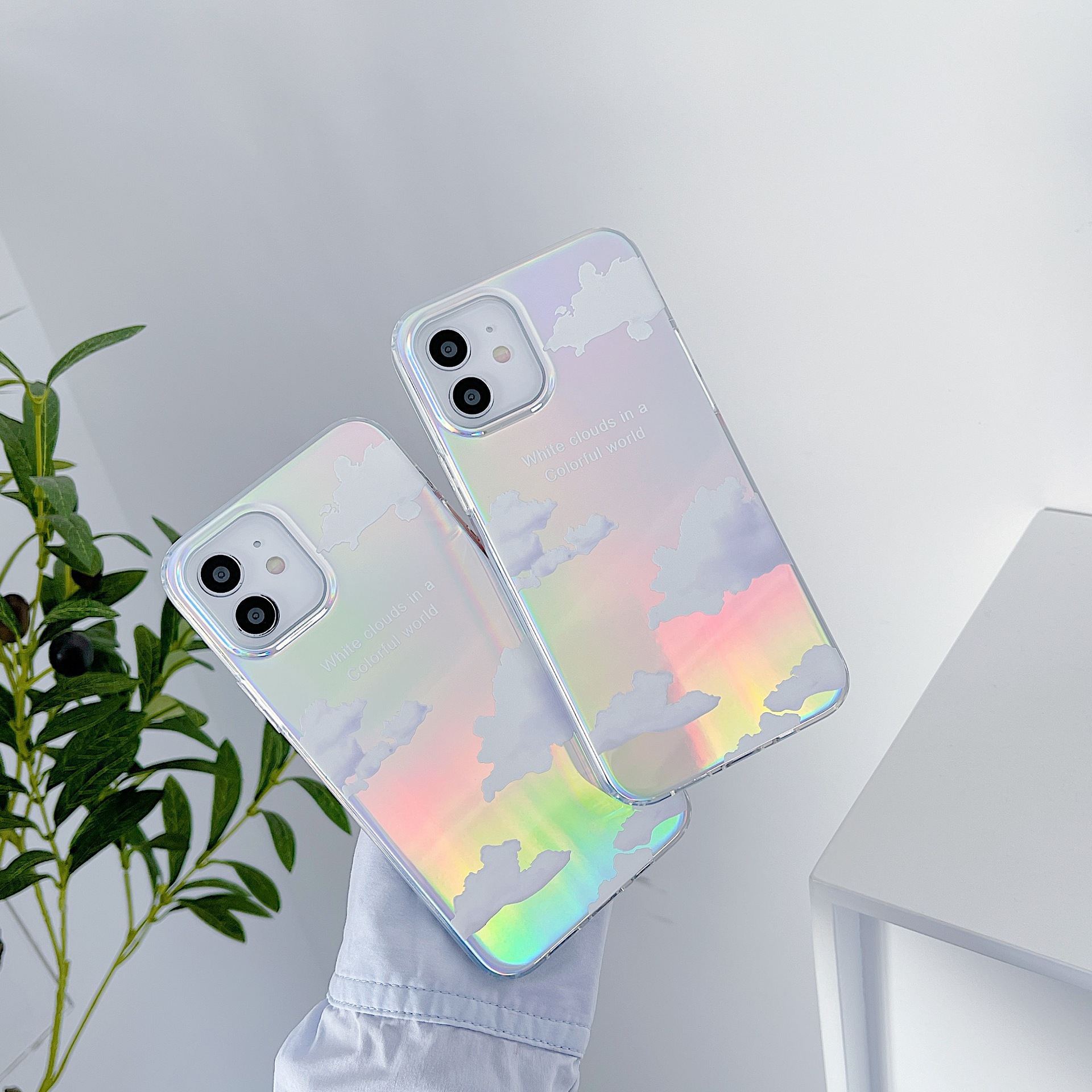 镭射梦幻云朵适用iphone12pro max苹果11手机壳xsmax硅胶xr情侣款