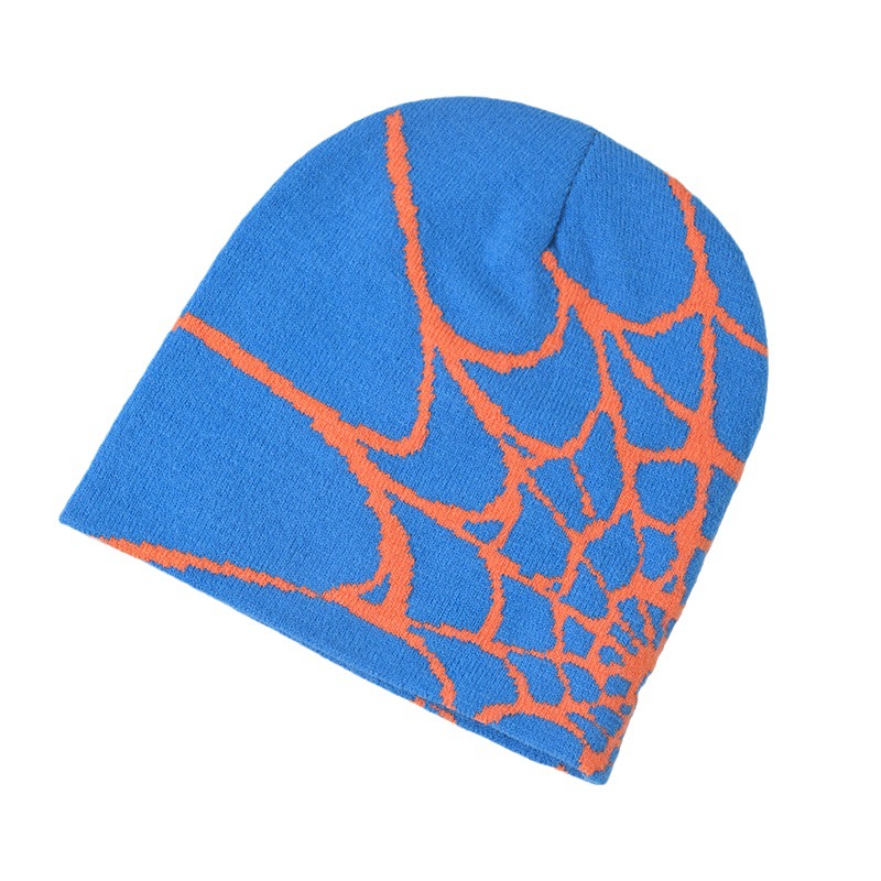 Cross-Border Hot Sale Foreign Trade Pullover Hat Best Seller in Europe and America Spider Web Jacquard Knitted Hat Men's and Women's Warm Hat Beanie Hat Winter