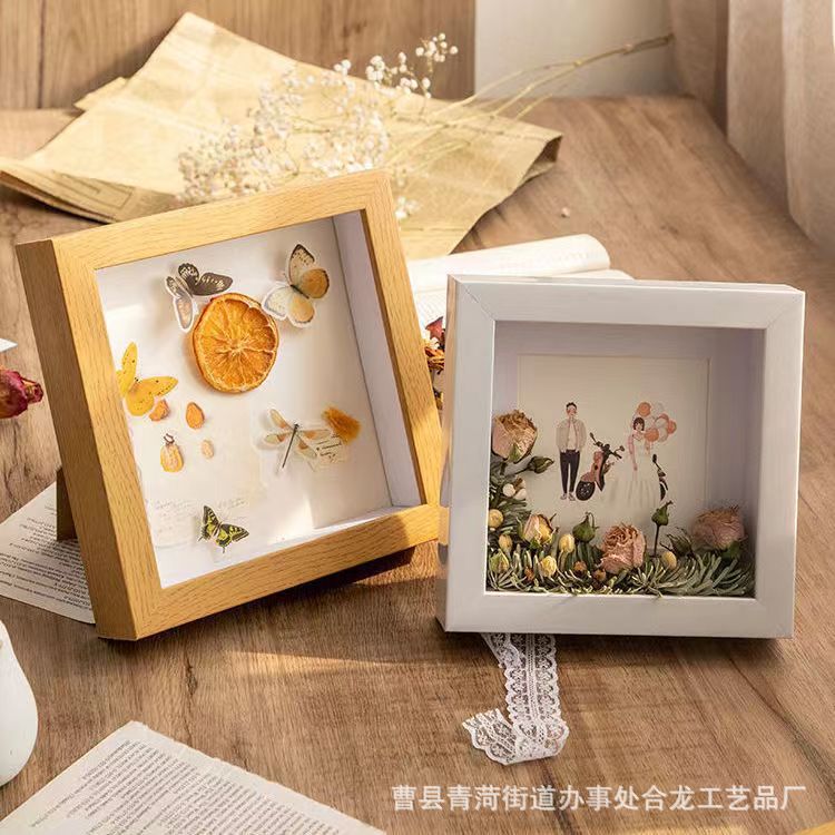 Dried Flower Photo Frame Wholesale A4 Stereo Specimen Box DIY Hand-Washed Photo Butterfly Insect Clay Display Frame Photo Frame