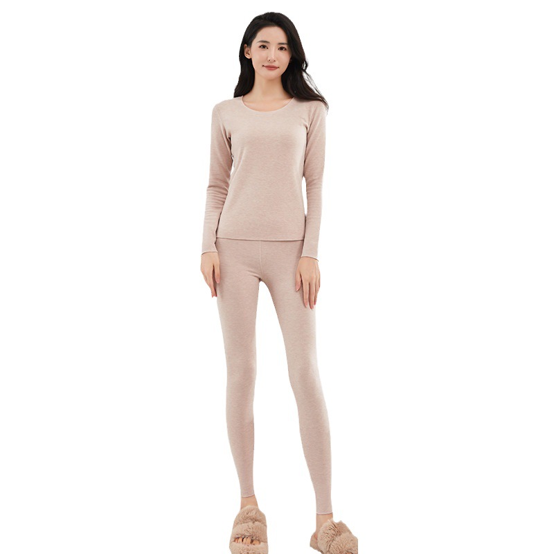 [Super Warm] Dralon Thermal Underwear Women's Fleece-Lined Thickened Silk Cashmere Traceless Thermal Autumn Suit