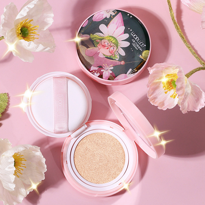 wodwod花漾水光气垫bb霜 遮瑕持妆保湿不脱妆防水防汗奶油肌粉底