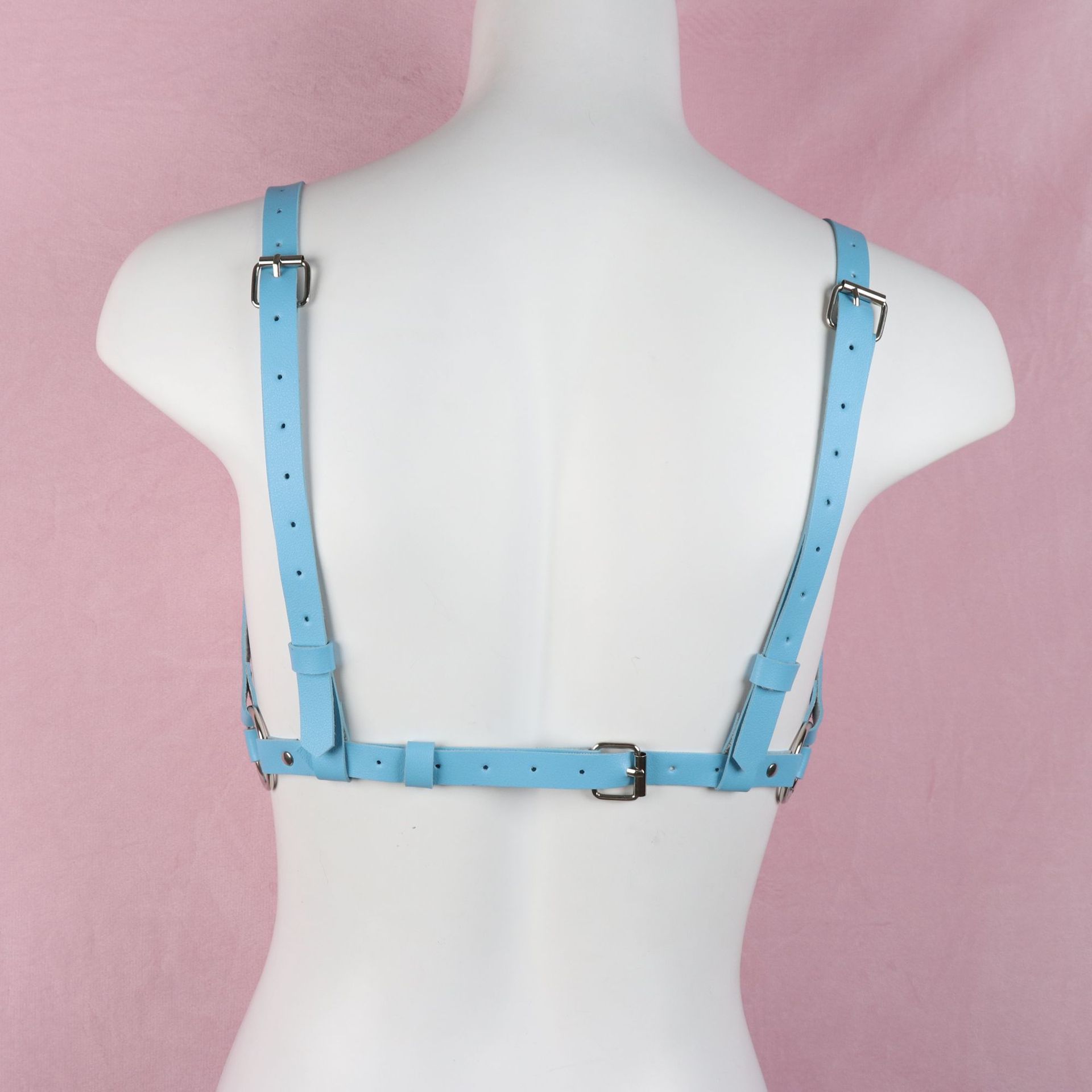 亚马逊束胸带性感皮带演出皮质背带情趣腰带一体黑色情趣束缚衣服