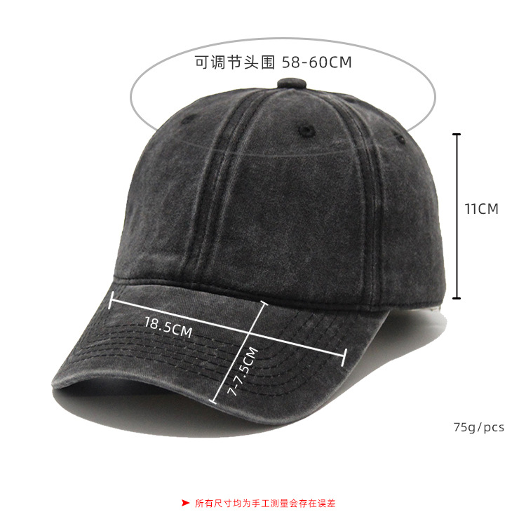 Cross-Border European and American Washed Baseball Cap Soft Peaked Cap Embroidered Printed Logo Deep Top Distressed Light Board Sun Protection Sun Hat