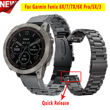 适用于佳明Garmin Fenix 5s 5 plus 6s 6x pro 3HR三株快拆钛表带