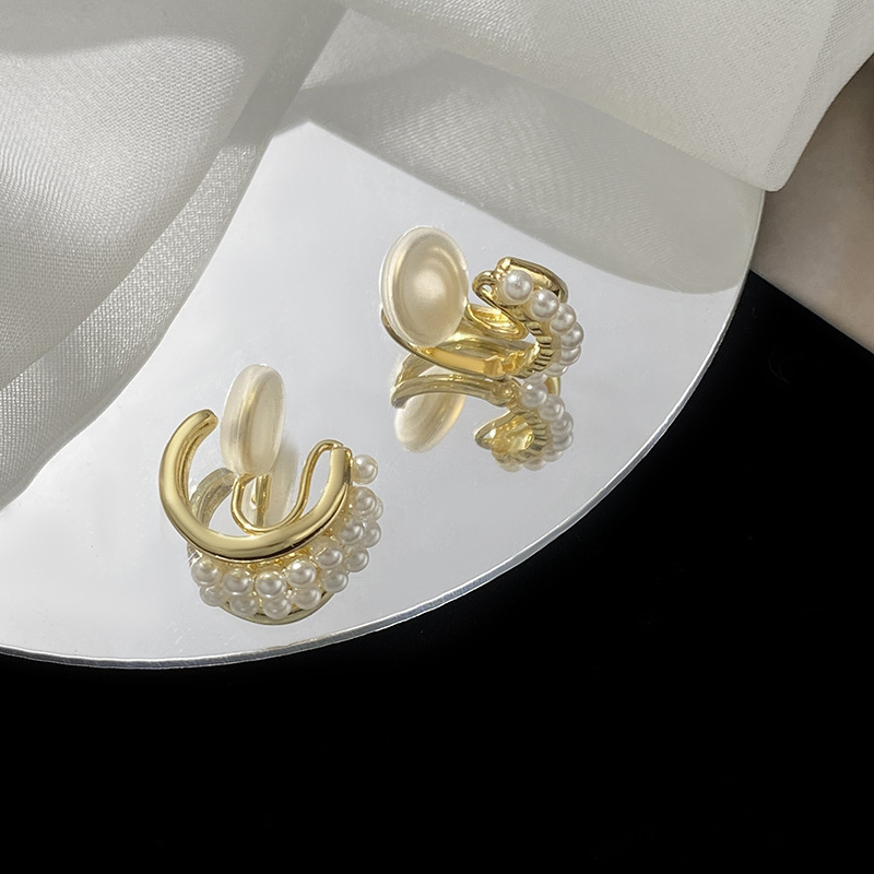 蚊香盘耳夹小香风设计感珍珠气质百搭高级感名媛耳饰高质量批发女