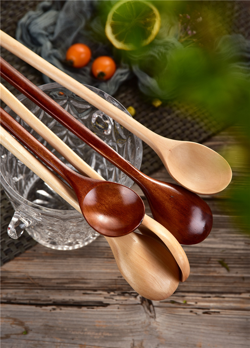 批发木勺子 长柄勺 搅拌勺 韩式加长料理勺调味勺 火锅勺木饭勺