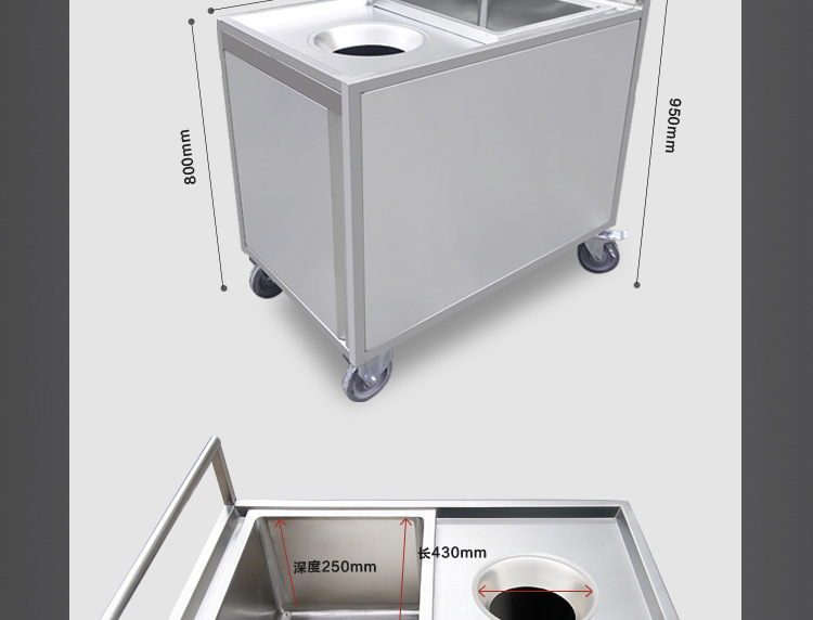不锈钢收残车收餐车两用推车食堂泔水回收车收盘车移动餐盘收纳车