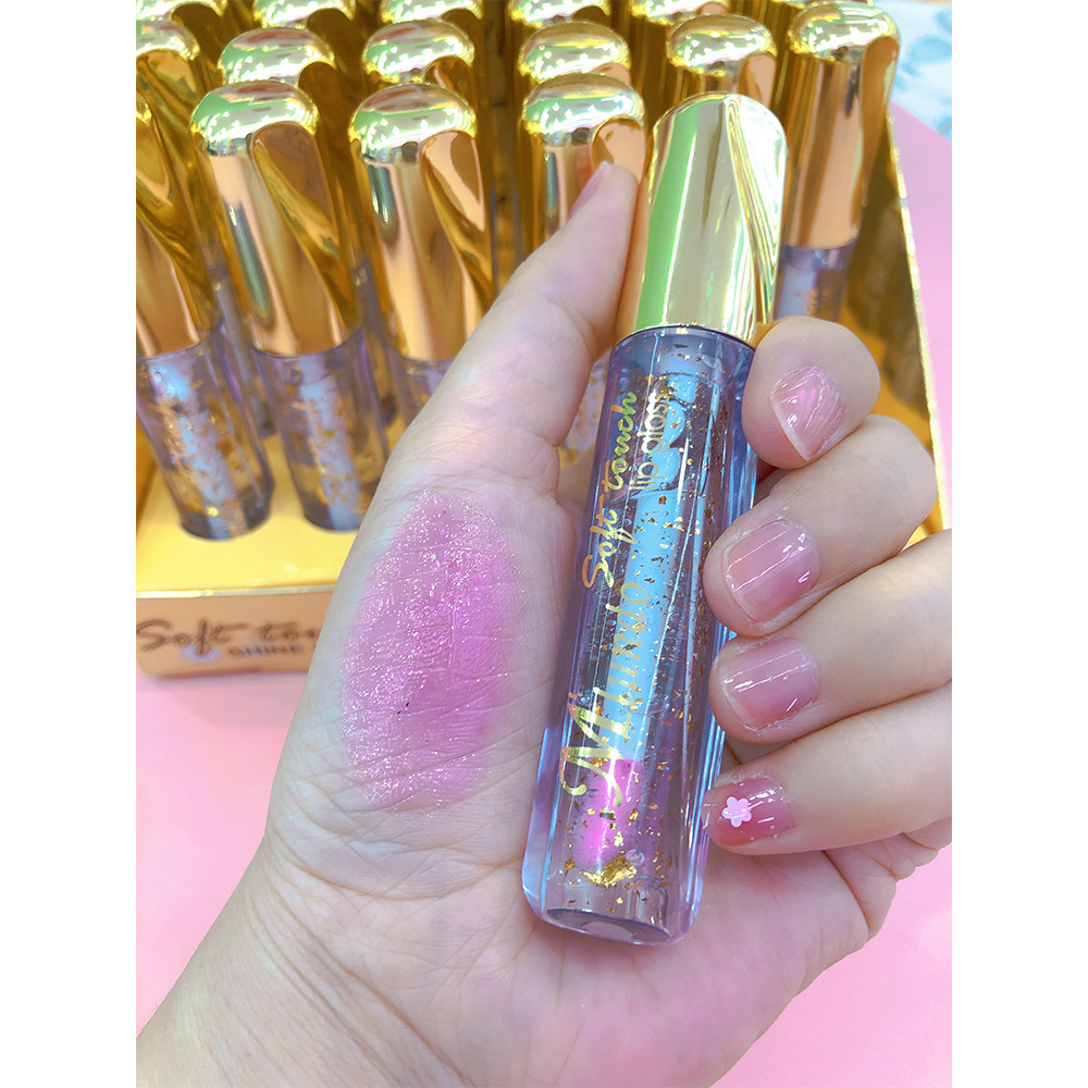 Cross-Border Lip Gloss Moisturizing Jelly Temperature Change Lip Gloss Color-Changing Lipstick with Sequins Color Change Lip Gloss Lip Lacquer Wholesale