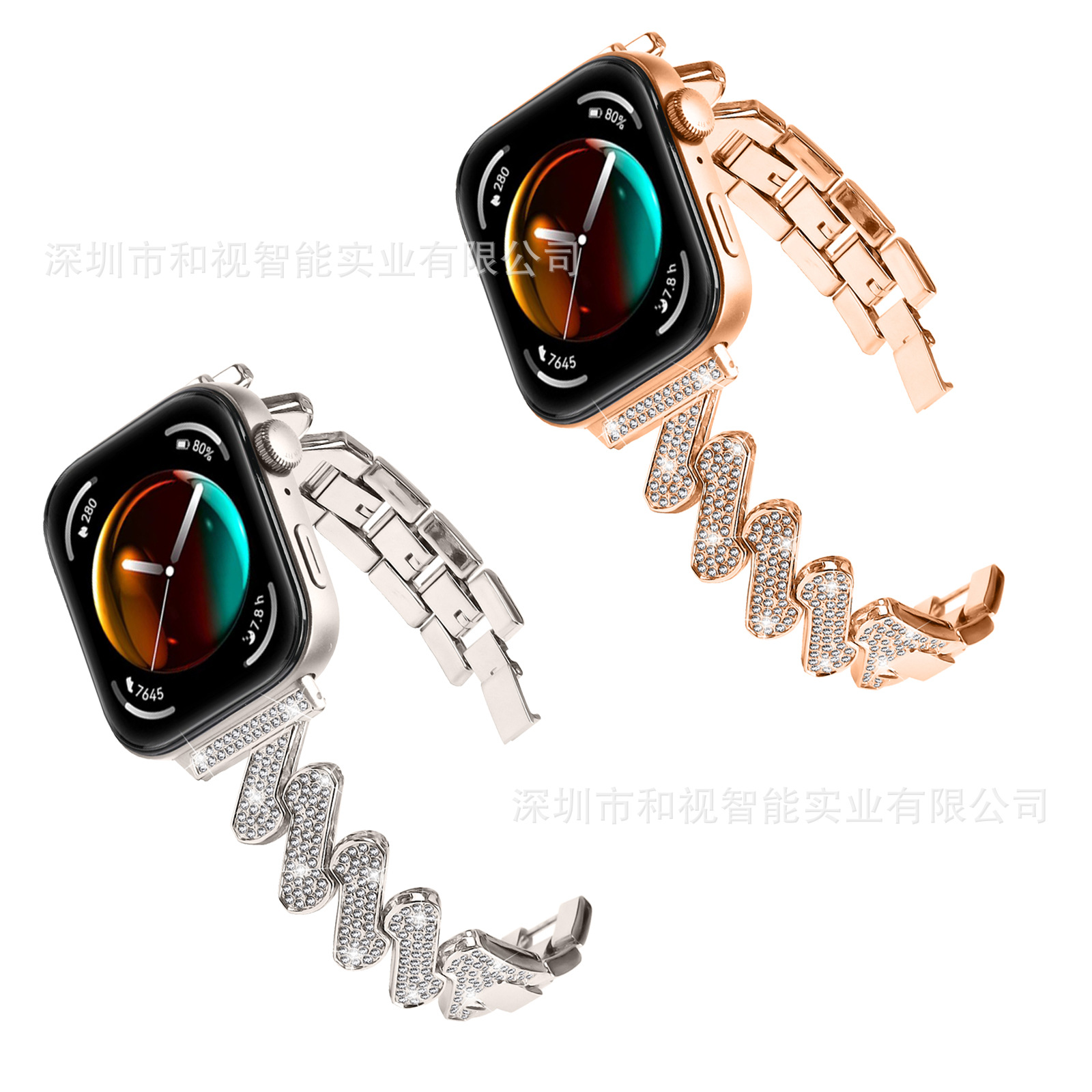 适用华为watch fit3手表表带智能手表带7字带钻合金镶钻新款腕带