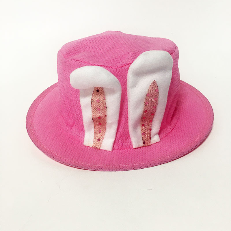 复活节用品儿童兔子帽无纺布兔耳朵小孩帽子幼儿园商场复活节礼物