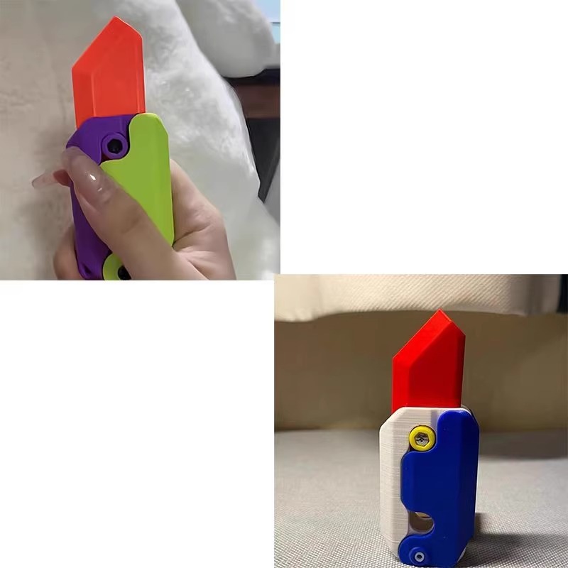 3D Gravity Radish Knife Plastic Small Blind Dagger Decompression Play Toy 3D Printing Knife Mini Model Small Gift
