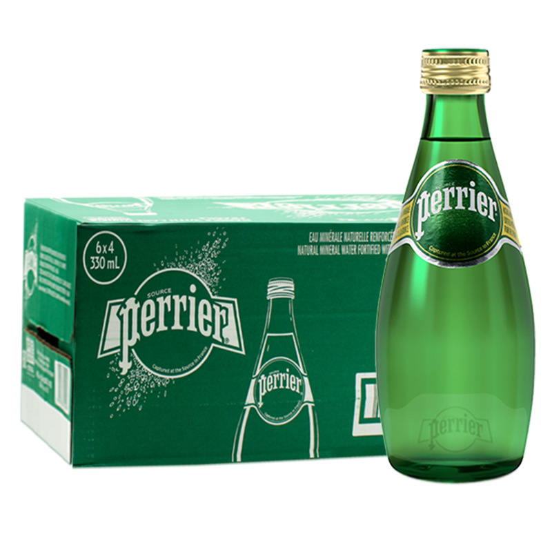 法国原装进口 巴黎水(perrier)330ml*24瓶 原味 气泡矿泉水