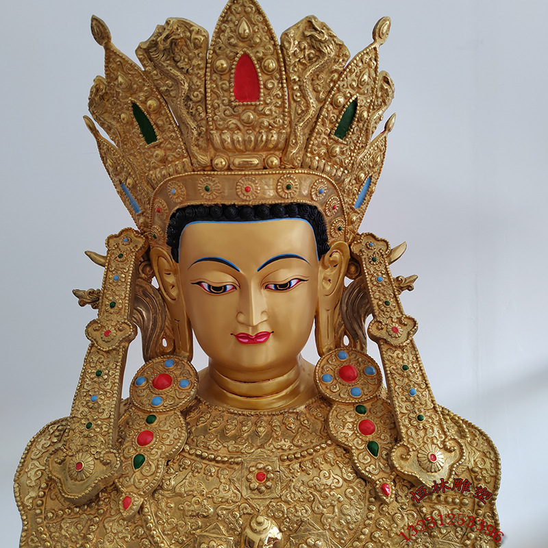 觉悟佛佛像纯铜大型藏传寺庙全铜一米释迦牟尼12岁等身佛密宗铜像