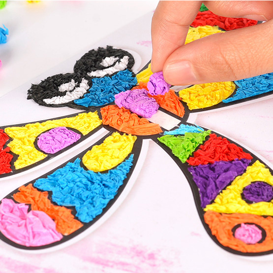 水果手揉纸贴画儿童手工diy制作材料幼儿园亲子课暑假托班搓纸画06