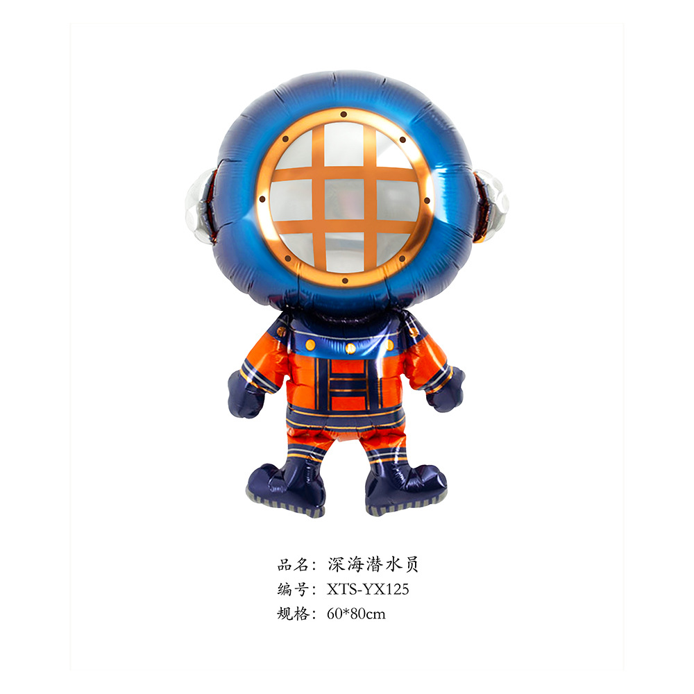 Large Spaceman Aluminum Film Balloon Astronaut Spacecraft Rocket Cartoon Birthday Earth Theme Party Decoration Package