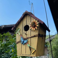 户外庭院实木仿真房子鸟窝鸟屋别墅花园阳台装饰壁挂家居造景挂饰