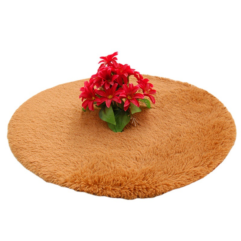 Thickened Solid Color round Carpet Living Room Coffee Table Bedroom Bedside Factory Wholesale Long Wool Household Hanging Basket Computer Chair Cushion