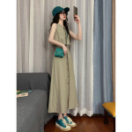 多巴胺法式无袖连衣裙2024裙子夏季新款冷淡风气质显瘦背心长裙