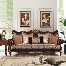 美式实木沙发欧式真皮沙发头层牛皮布艺沙发双人三人组合客厅家具