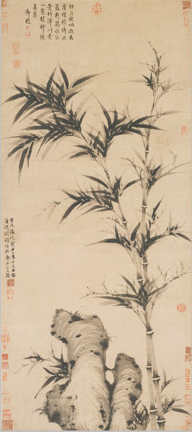 《清閟阁墨竹图》元 柯九思 古代画家 名人字画 58*132cm 包邮