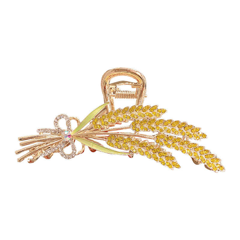 New Wheat Head Hair Clip High-Grade Headdress Hairpin Female Back Head Updo Hair Claw Diamond Barley Shark Clip