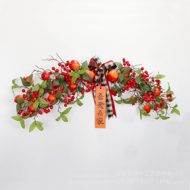 Chinese Hawthorn Fortune Fruit Pomegranate Door Hanging New Year Decoration Living Room Showcase Decoration New Year Home I Love My Home Decorations