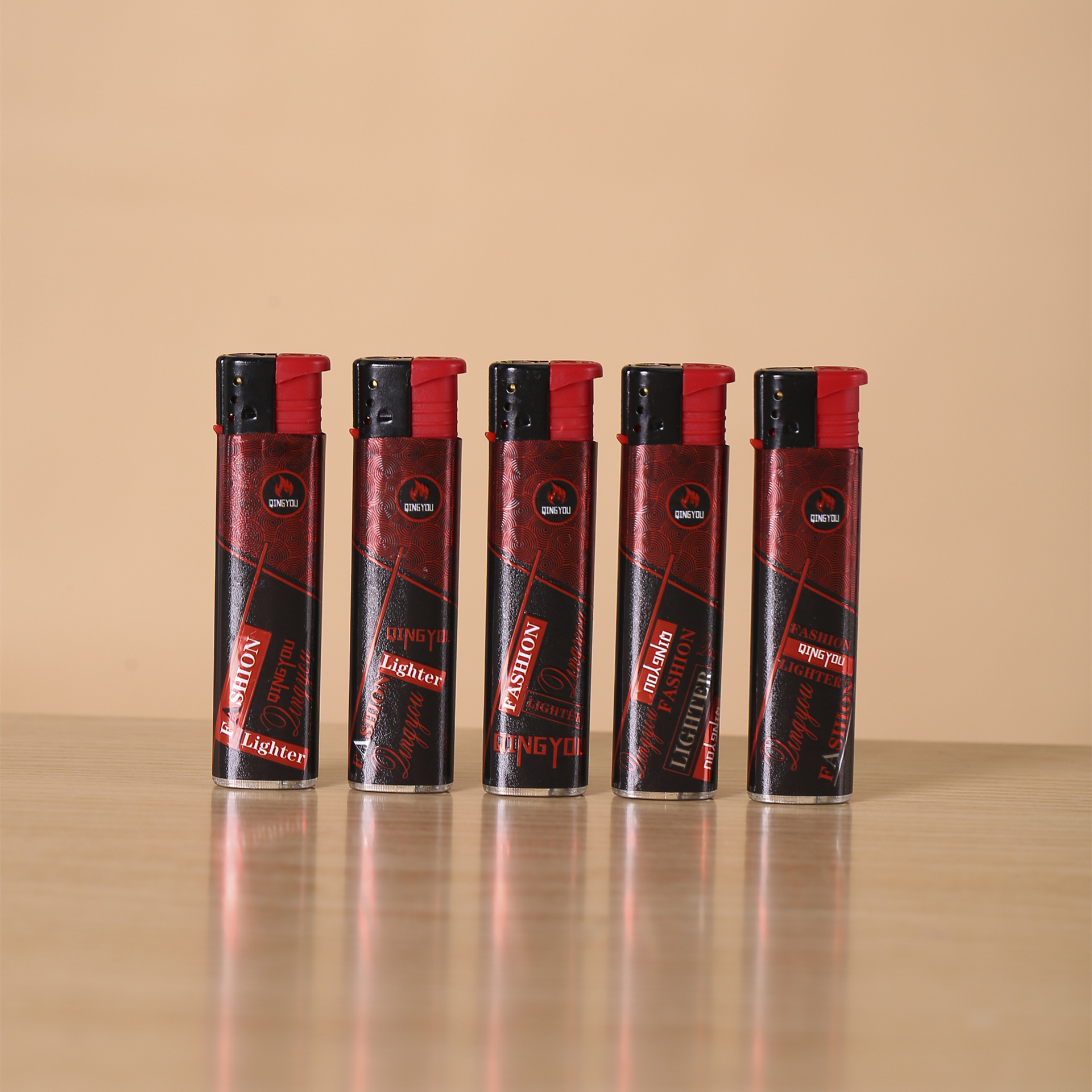 新款庆友打火机226直冲防风蓝火打火机 创意一次性金风罩可充气机