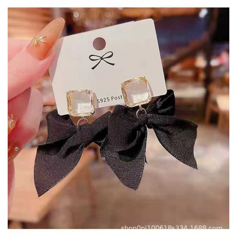 New Korean Style Fairy Temperamental Exaggerated Bow Earrings for Women Sterling Silver Needle
