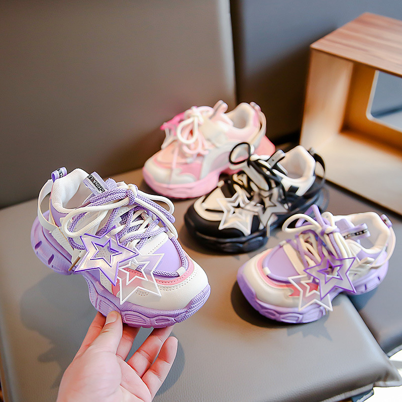 女童鞋秋款2023新款品牌儿童运动网鞋中大童跑步鞋女孩老爹鞋秋鞋