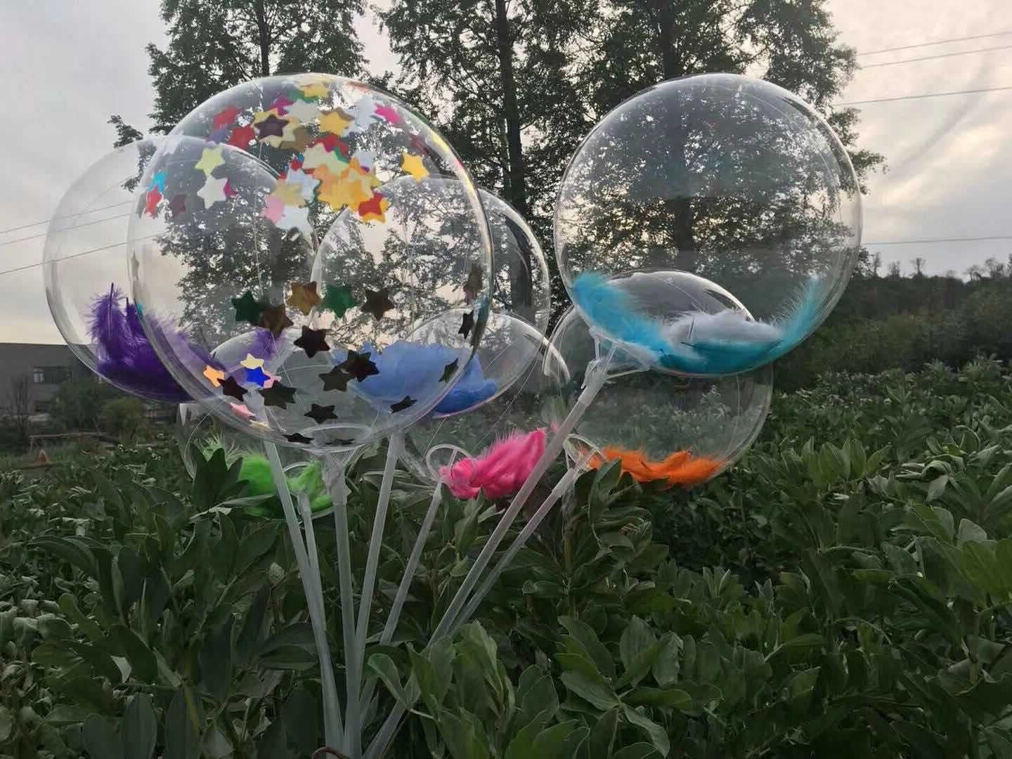 网红气球带灯透明发光波波球彩灯纯色粉紫蓝绿地摊夜市广场-阿里巴巴