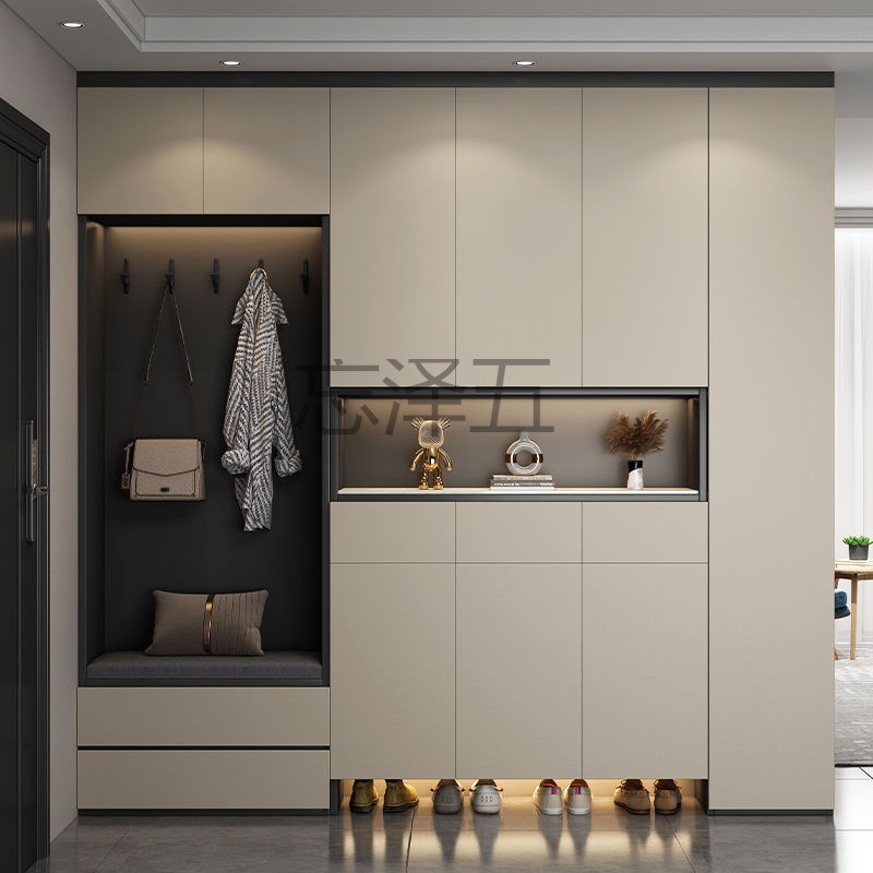 zy鞋柜玄关柜一体轻奢靠墙门厅柜家用门口入户隔断柜简约现代收纳