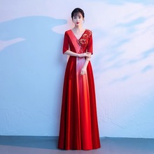 合唱服女长裙大合唱团演出服2024新款诗歌朗诵礼服主持指挥服优雅