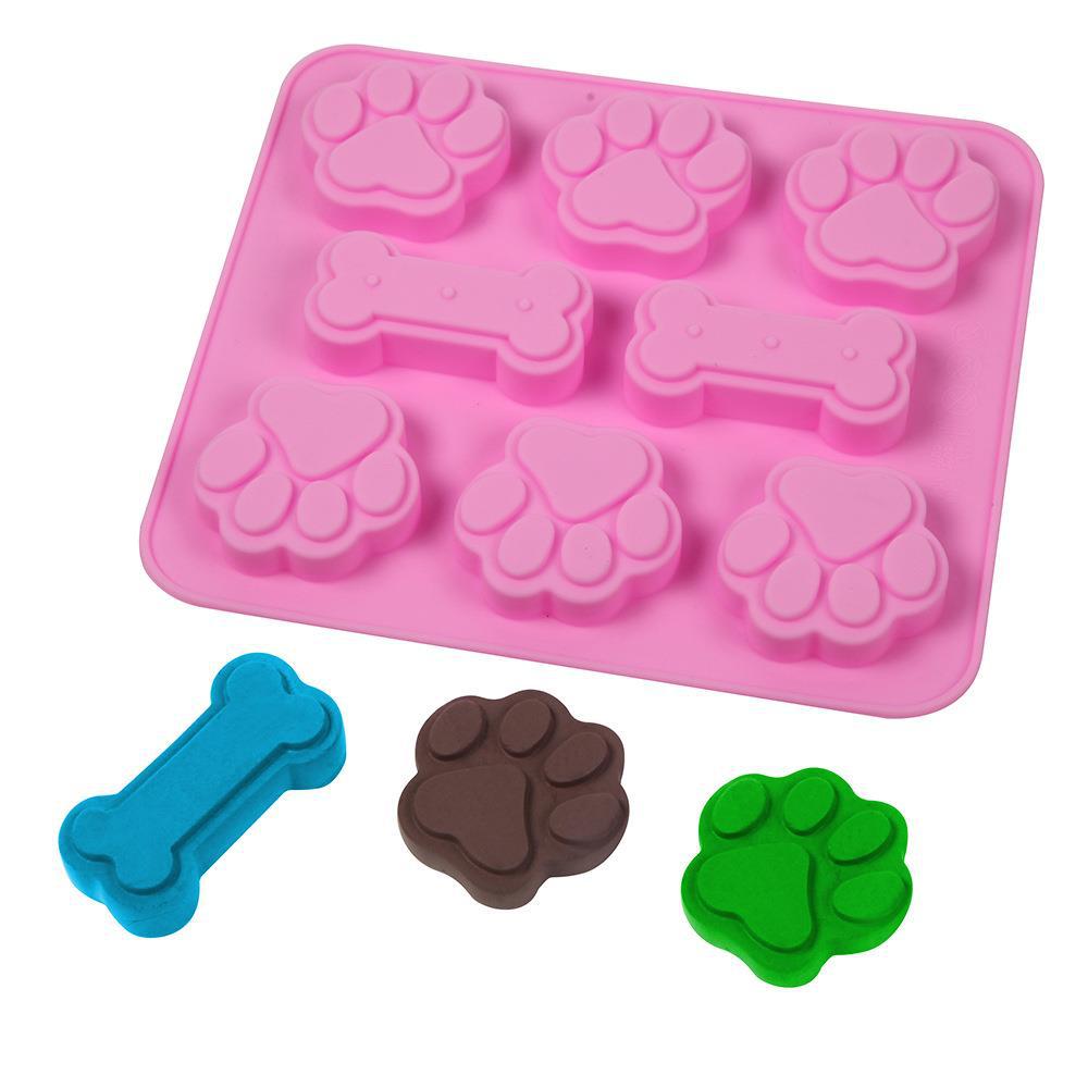 6-Piece Cat's Paw Bones 78 Chocolate Cookie Cutter Cake Mold Ice Cream Candy Silicone Mold