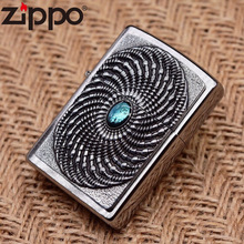 Zippo 芝宝打火机欧版漩涡绿松石贴章机H-2004728