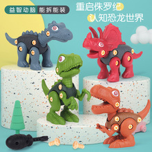 跨境新款手工diy恐龙拆装玩具 儿童益智拧螺丝霸王龙模型组合套装