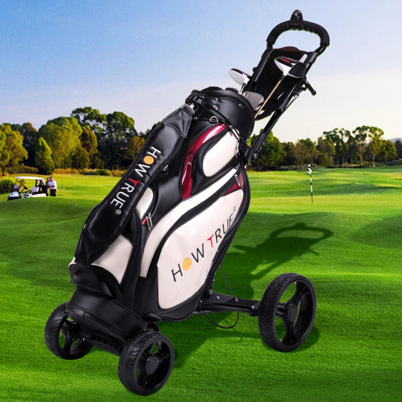 厂家直销高尔夫4轮球包车手推车球包车四轮手拖车高尔夫球包车