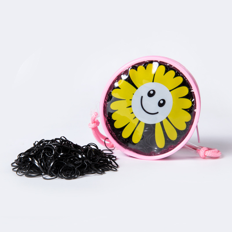 Cute Daisy Small Sling Packaging Strong Pull Constantly Thickened Small Rubber Band Children's Disposable Hair Bands and Black Rubber Bands